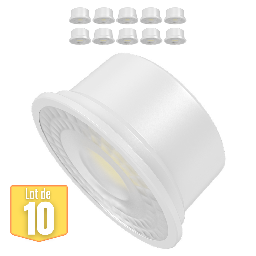 Lot de 10 Modules LED 5W pour spots encastrables GU10, MR16, 6500K, 380lm, 38° - Image 1