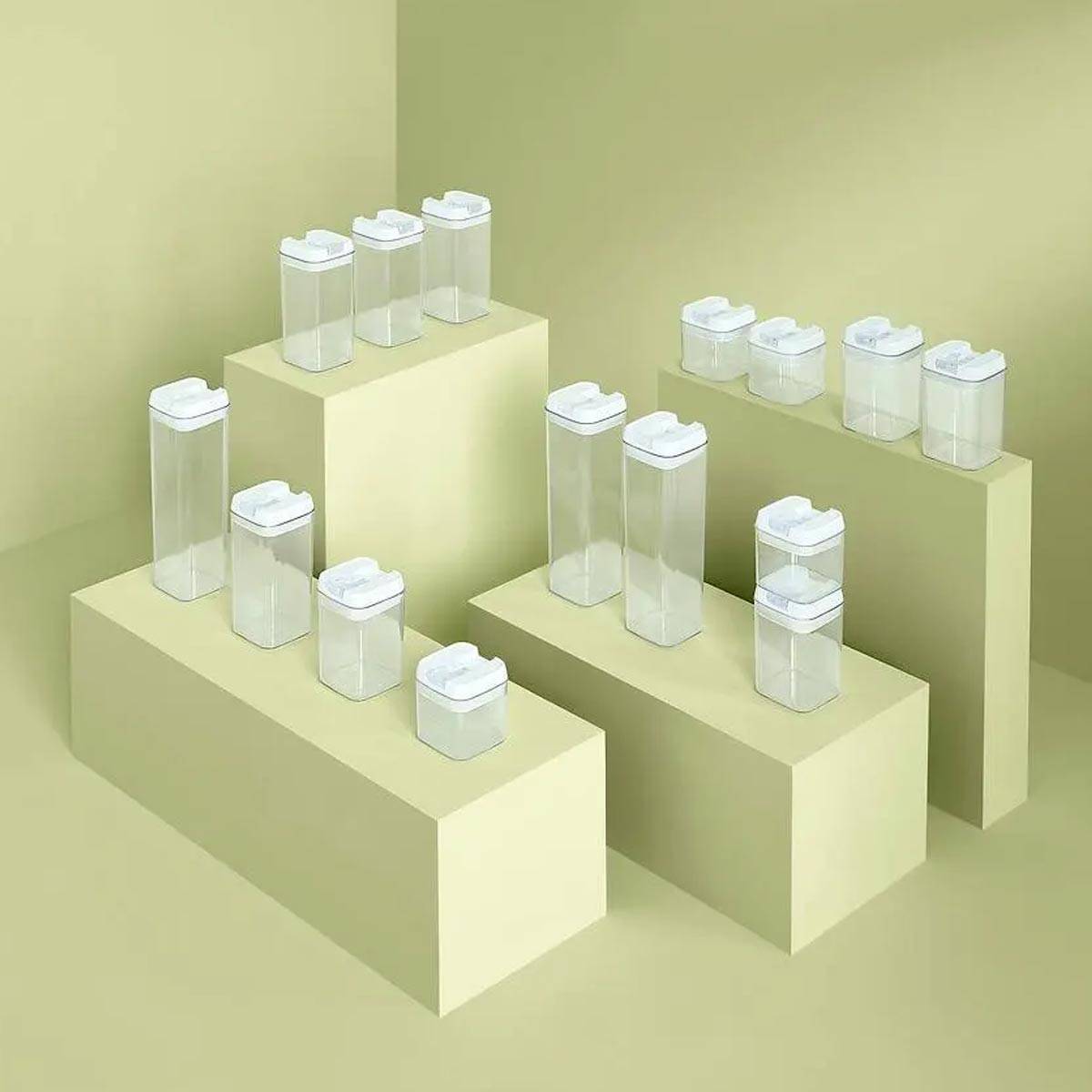 Bocal en Plastique Carré "Oslo" 1,7L Transparent - Image 4