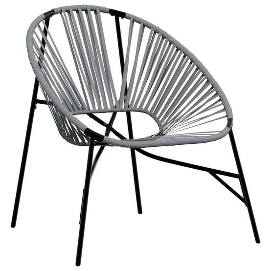 Fauteuil Cocon de Jardin Résine Tressée Style Bohème pour Salon Extérieur Noir et Gris – ComfortXL Outdoor Living - Image 2