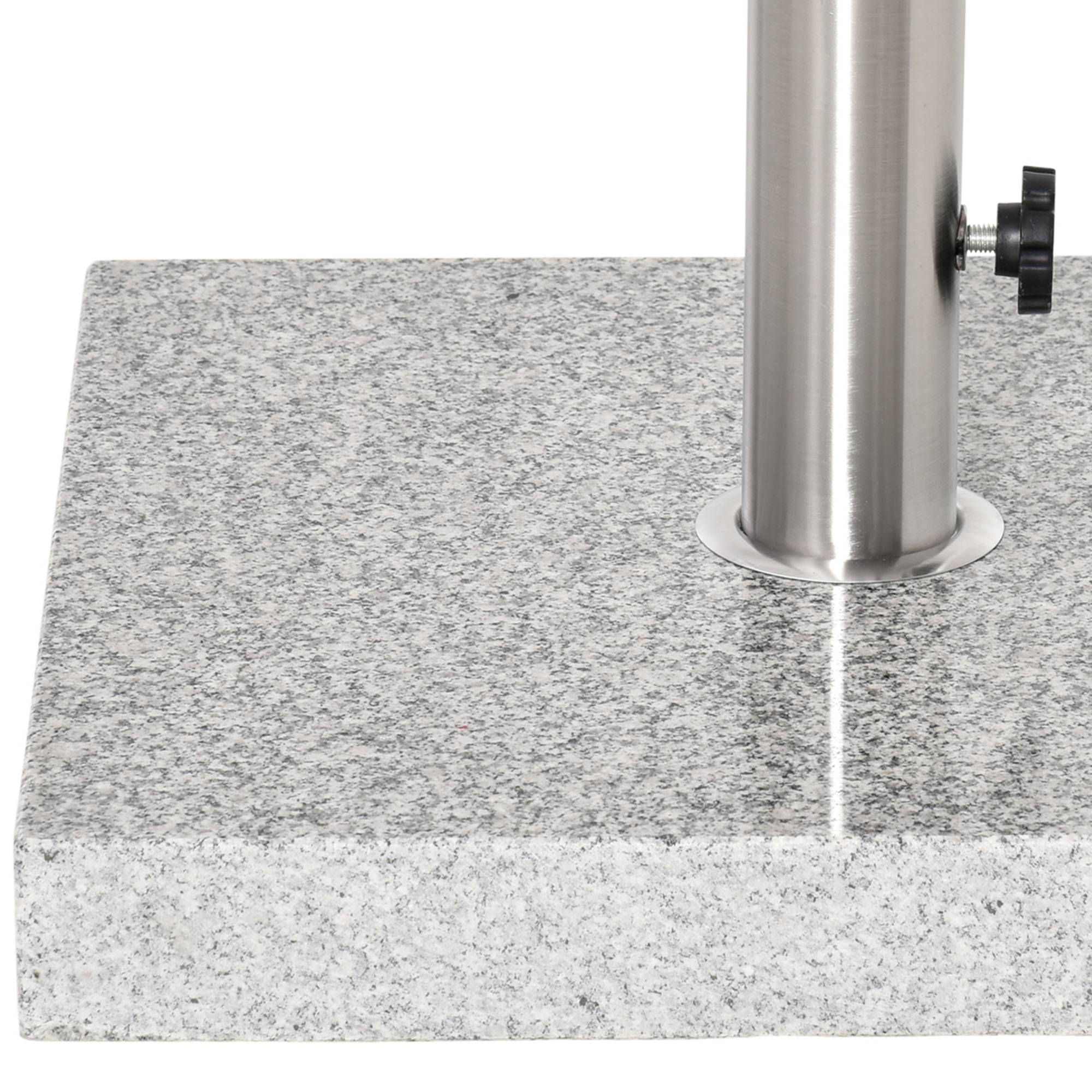 Demi-pied de parasol marbre inox balcon terrasse maintien robuste avec poignée 40x40x36cm gris - ComfortXL Outdoor Living - Image 10