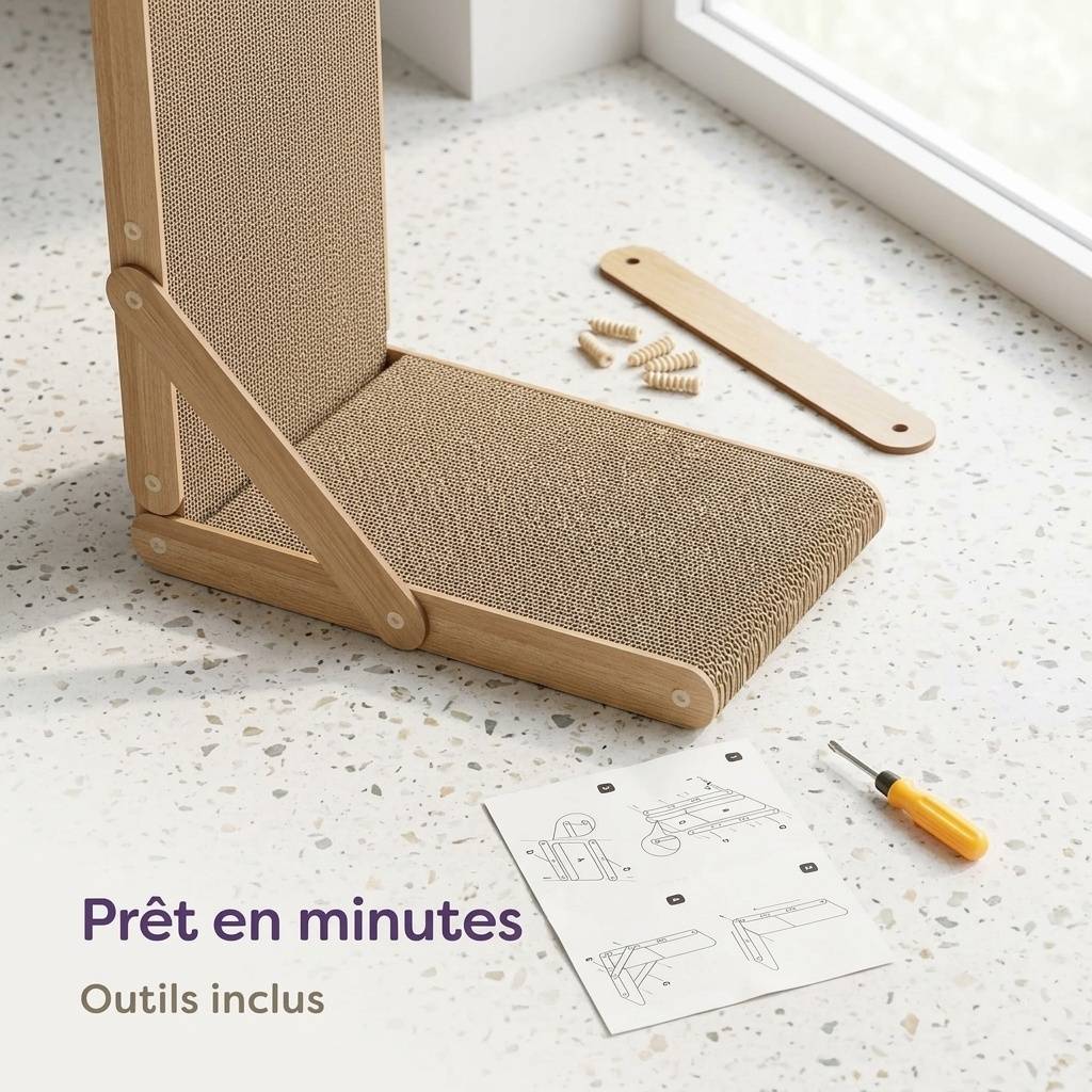 Grattoir pour Chat Carton Double Face Protection des Griffes Poussière Faible - Image 7