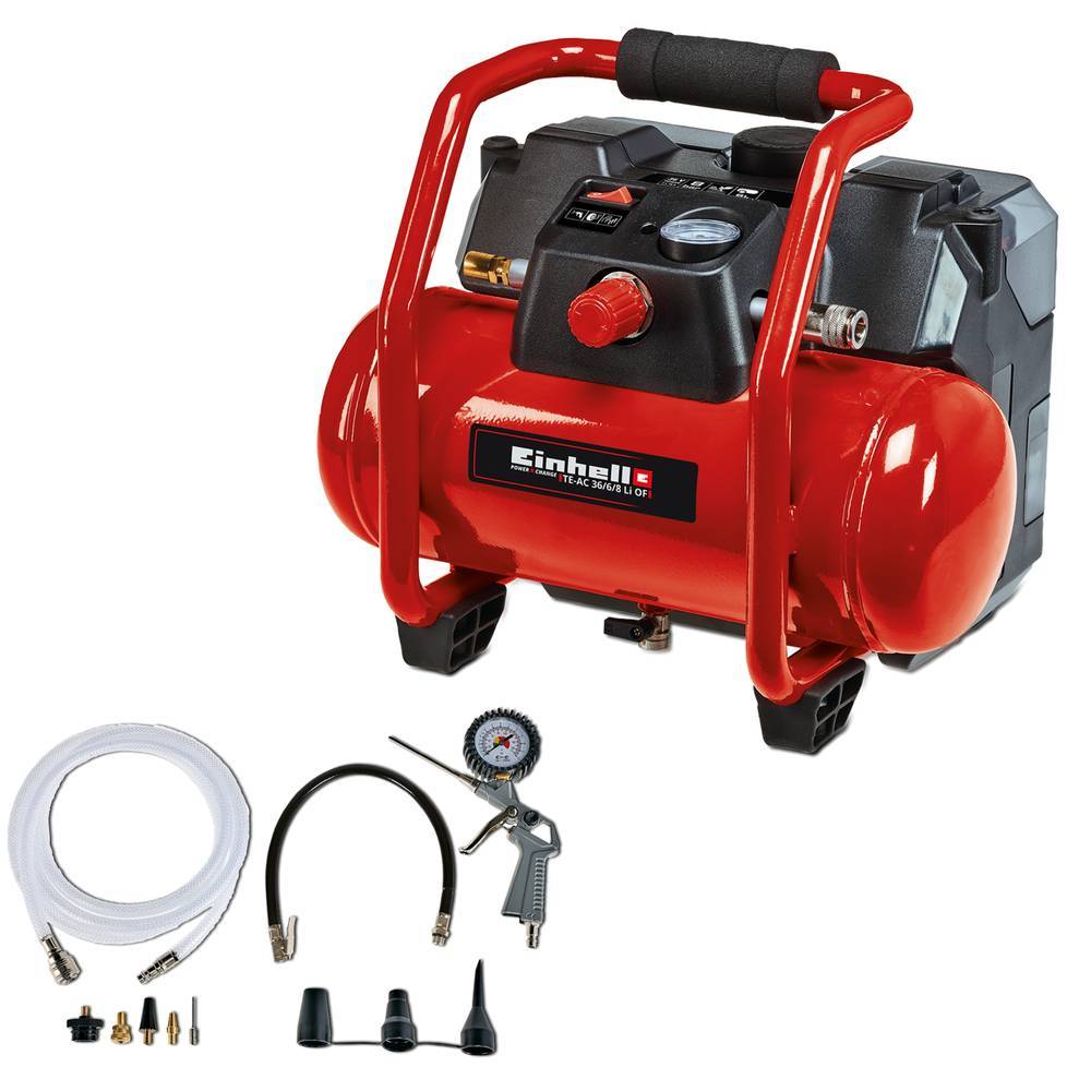 Einhell - Compresseur sans fil TE-AC 36/6/8 Li OF Set-Solo (sans batterie ni chargeur) Einhell
