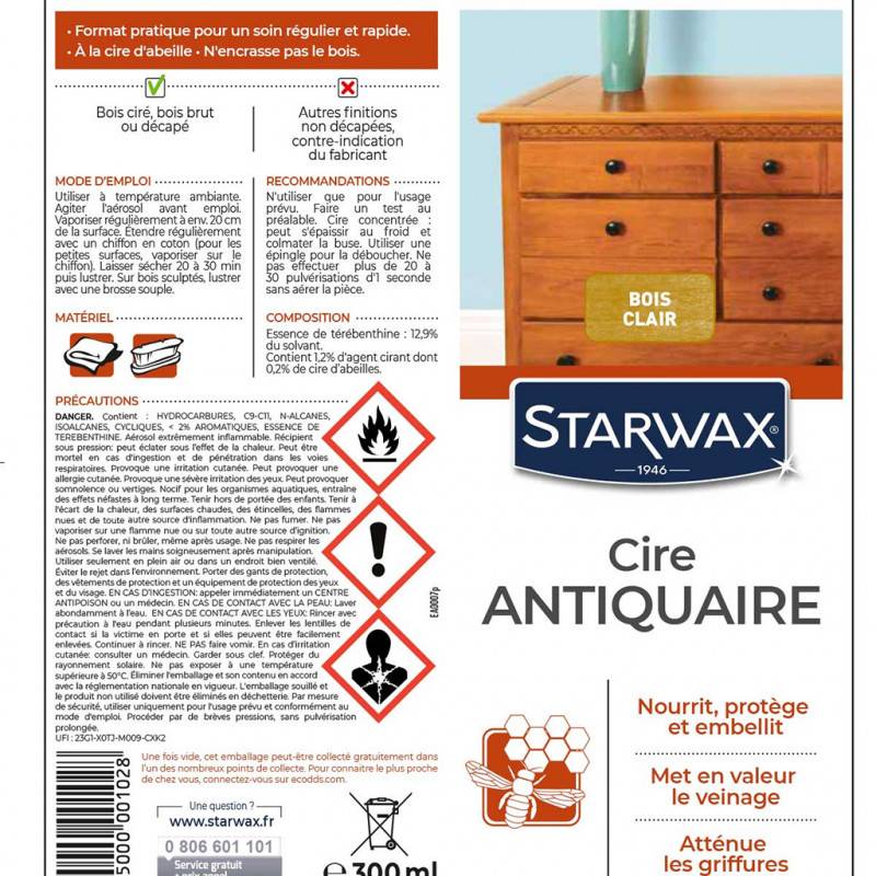 Cire Antiquaire Bois Clair Aérosol Rénove Et Protège Le Bois Clair - Générique - Image 3