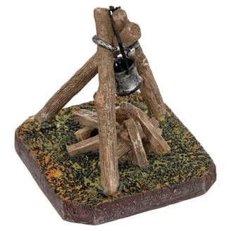 Accessoire Crèche de Noël "Coin du Feu" 10cm Marron