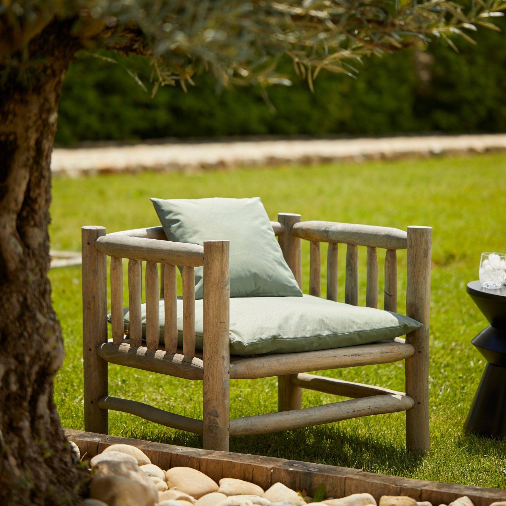 Home Maison - Coussin extérieur imperméable et déhoussable MINORQUE - HOME MAISON - Polyester - Vert Olive - Image 5