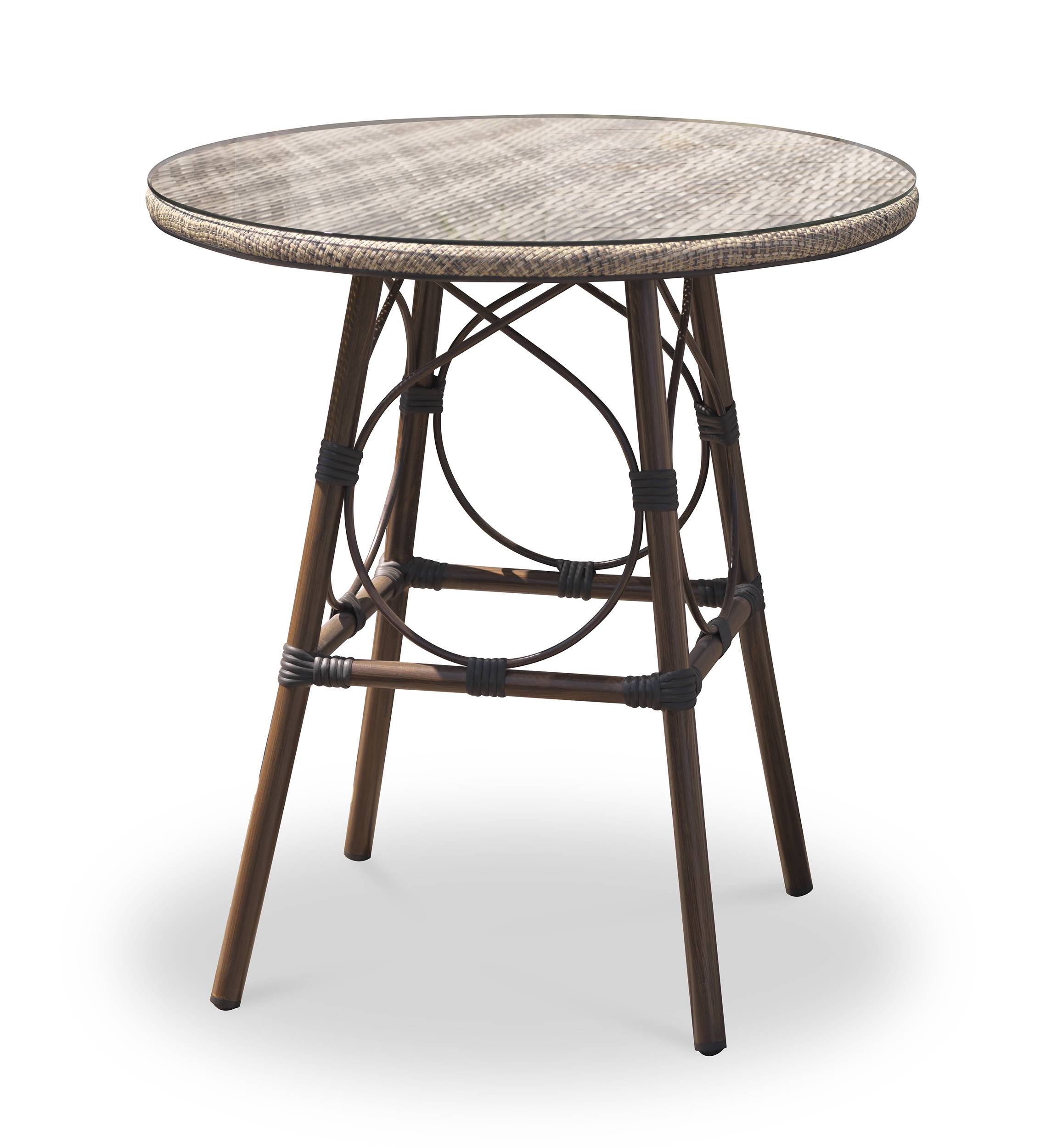 Dcb Garden - Table de jardin ronde en aluminium - Marron - USHUAIA - Image 5