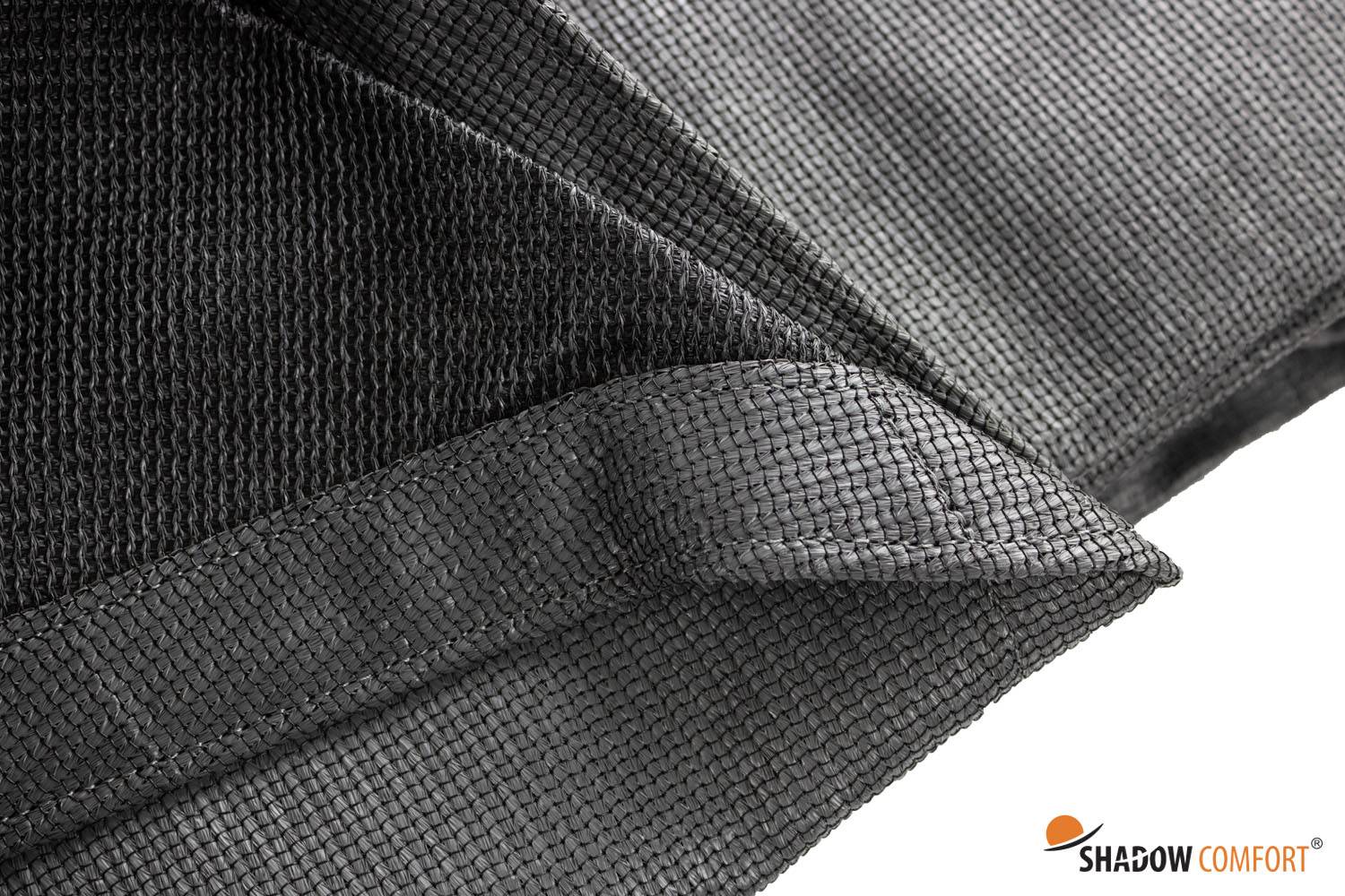 Voile d'ombrage perméable Carré 3,60x3,60 m Shadow Comfort Carbon Black - Image 2