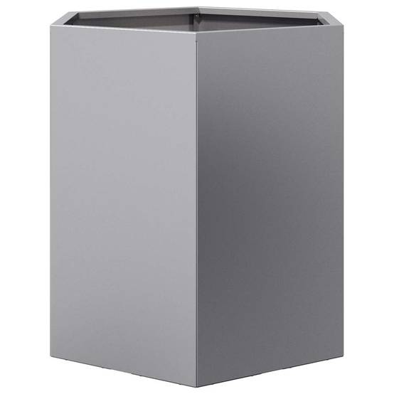 Jardinière hexagonale acier galvanisé gris 46 x 40 x 45 cm - PANGIVO - Image 5