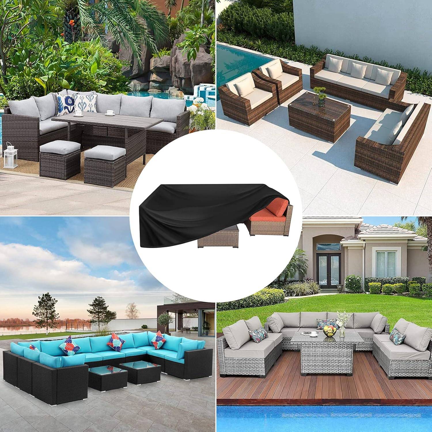 IntiMeg - Housse Salon De Jardin Imperméables,Housse Salon de Jardin Protection pour Tous Les Temps,420D Oxford,Anti-UV IntiMeg - Image 2