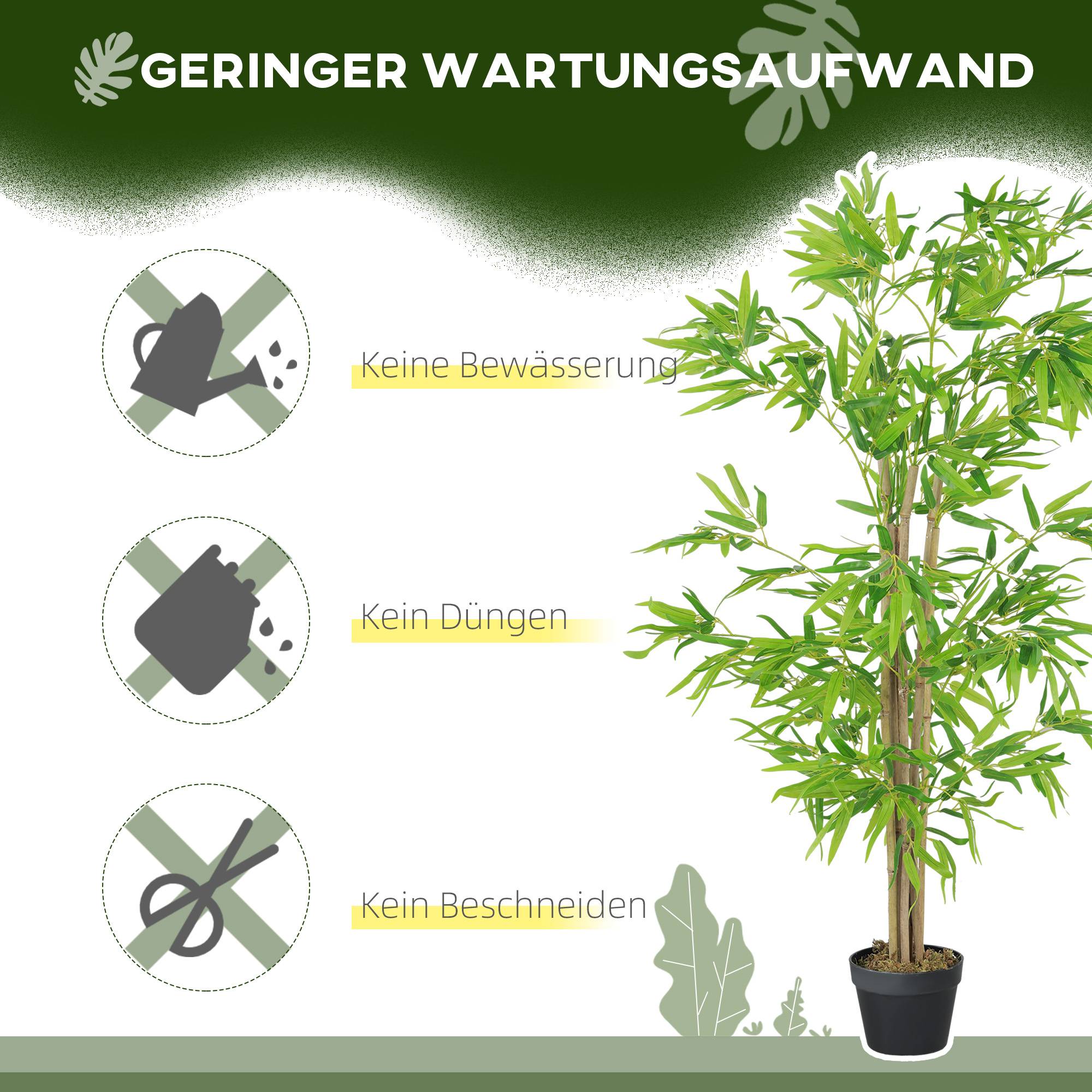 bambou artificiel, plante artificielle, plante décorative en pot, arbre artificiel, décoration d'arbre, 150 cm - Image 8