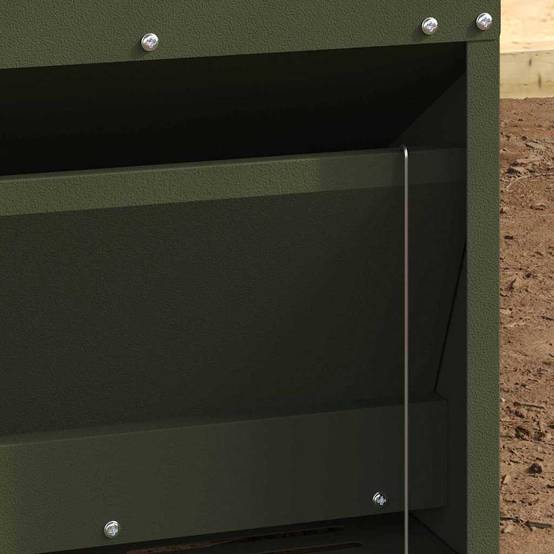 Nourrisseur Pédale Acier Volaille Sécurisé 10kg Vert Olive - ComfortXL Outdoor Living - Image 3
