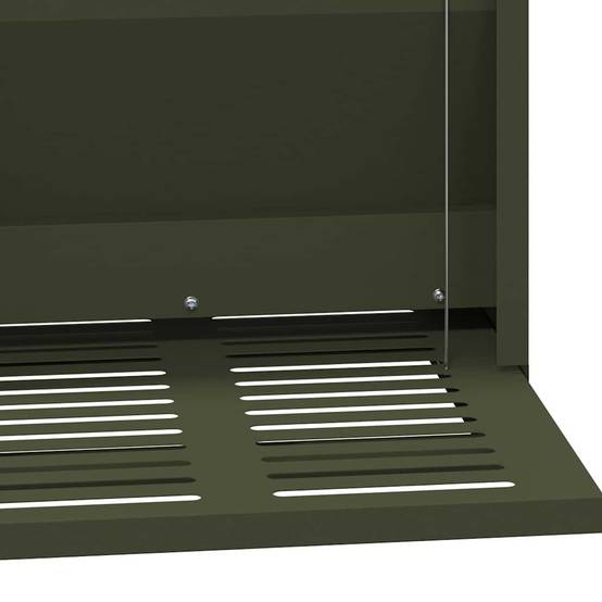 Nourrisseur Pédale Acier Volaille Sécurisé 10kg Vert Olive - ComfortXL Outdoor Living - Image 6