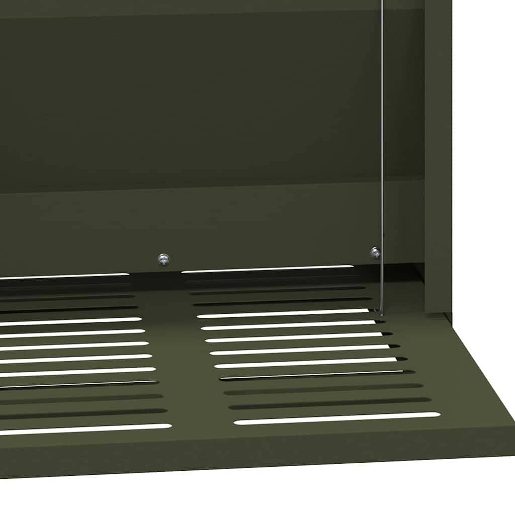 Nourrisseur Pédale Acier Volaille Sécurisé 10kg Vert Olive - ComfortXL Outdoor Living - Image 6