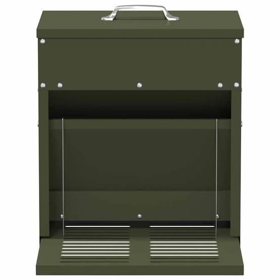 Nourrisseur Pédale Acier Volaille Sécurisé 10kg Vert Olive - ComfortXL Outdoor Living - Image 4