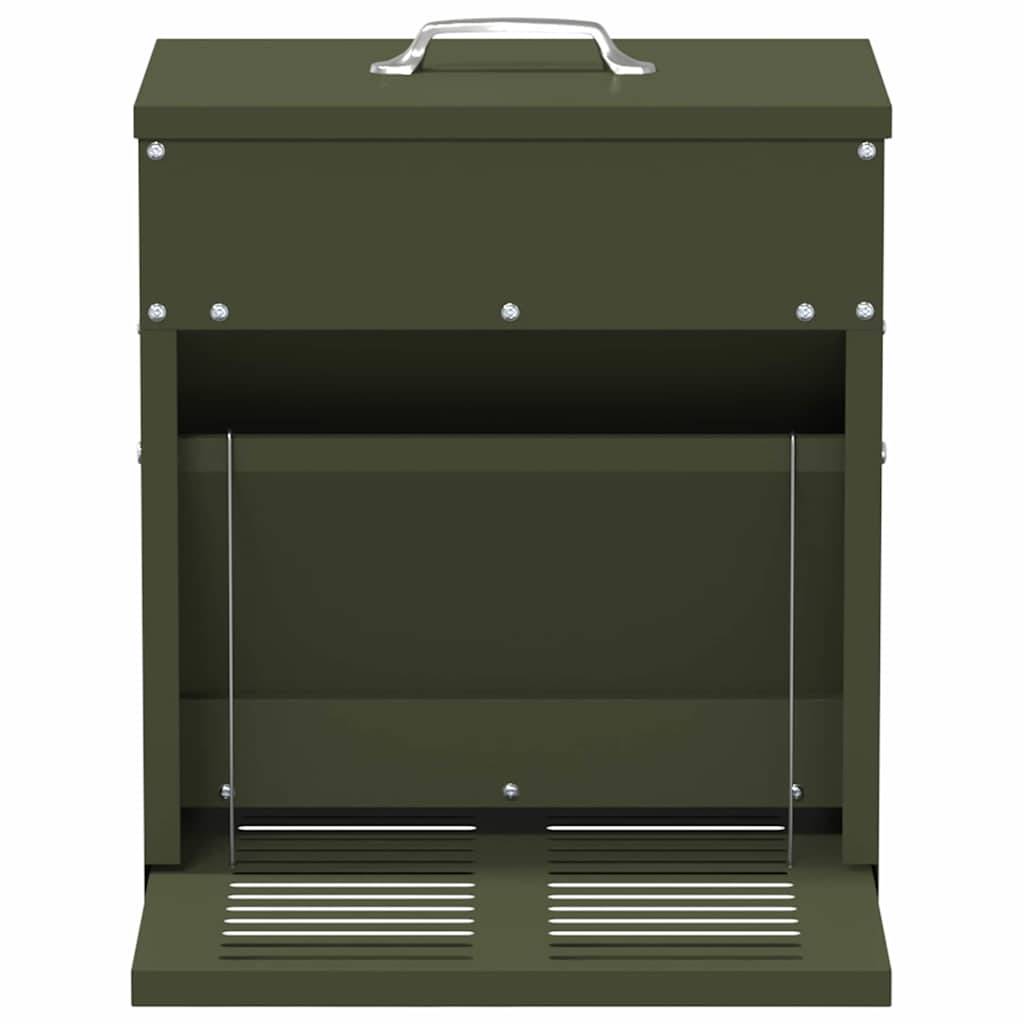 Nourrisseur Pédale Acier Volaille Sécurisé 10kg Vert Olive - ComfortXL Outdoor Living - Image 4