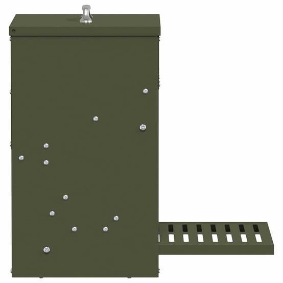 Nourrisseur Pédale Acier Volaille Sécurisé 10kg Vert Olive - ComfortXL Outdoor Living - Image 5