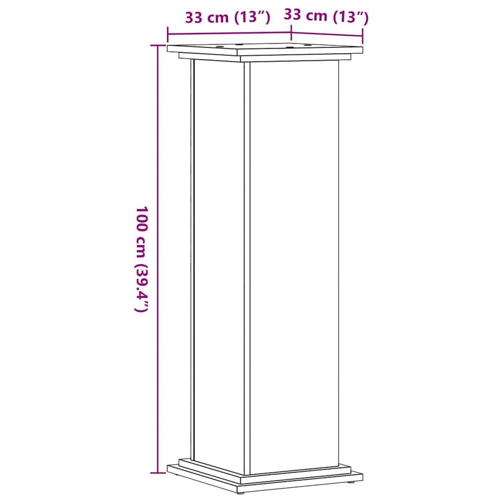 Vidaxl - Support pour plantes blanc 33x33x100 cm bois d'ingénierie vidaXL 852978 - Image 3