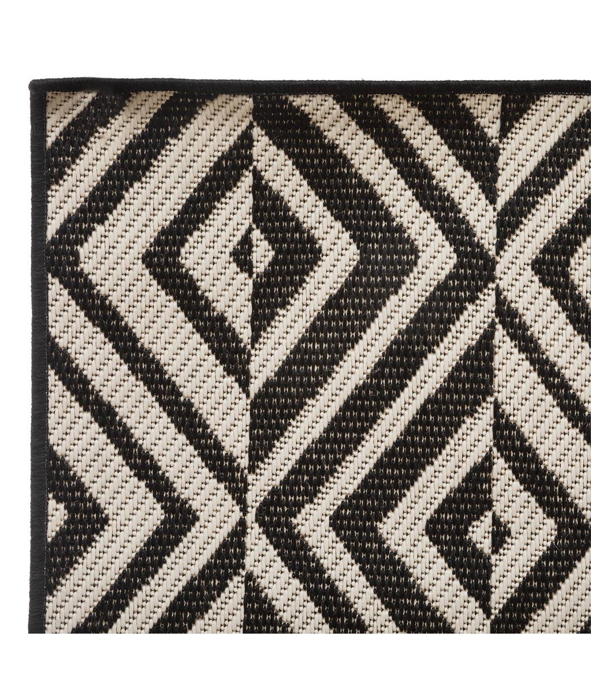 Tapis décoratif Noir pour extérieur ou intérieur en polypropylène 150 x 230 cm - Image 2