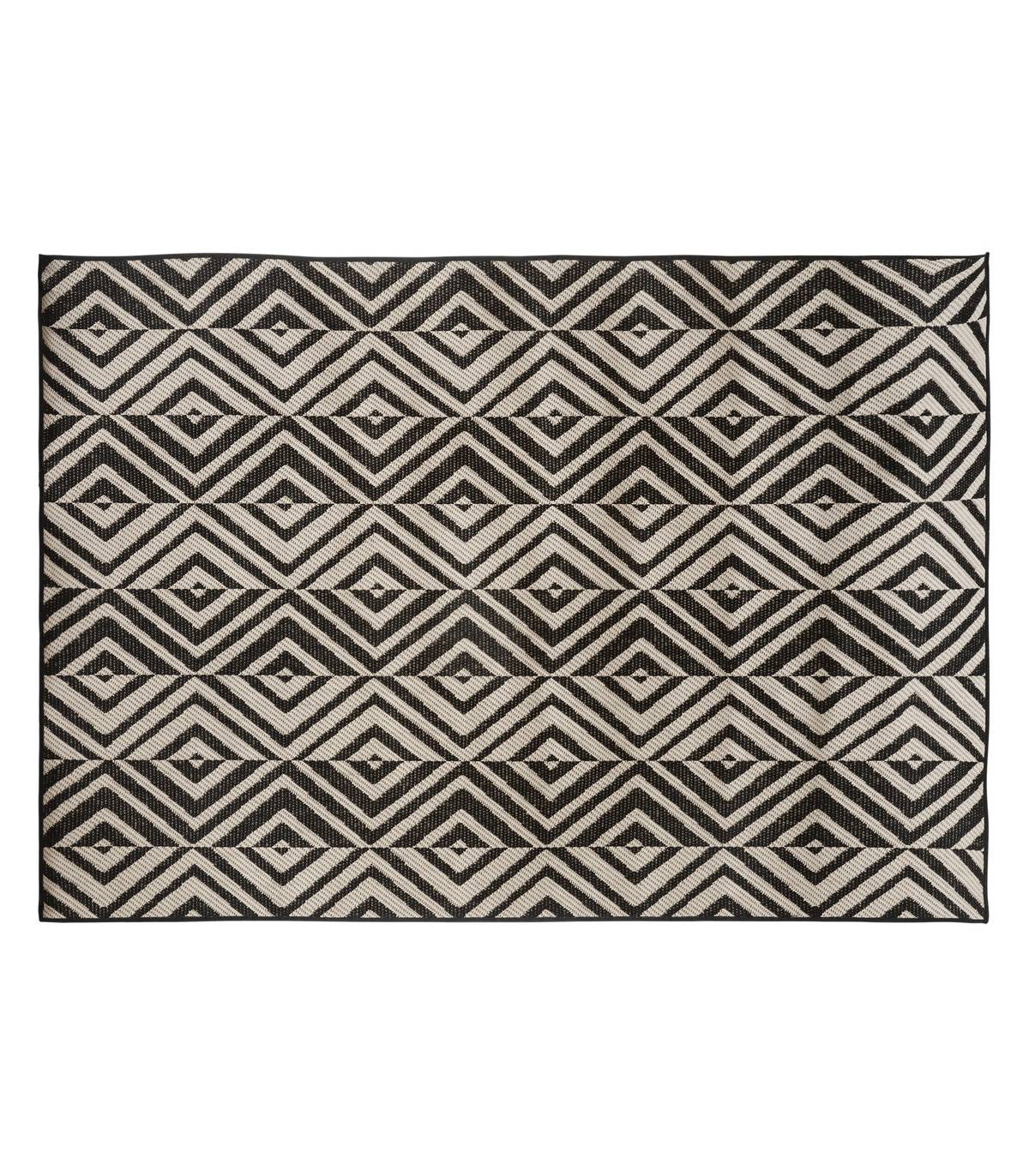 Tapis décoratif Noir pour extérieur ou intérieur en polypropylène 150 x 230 cm - Image 1