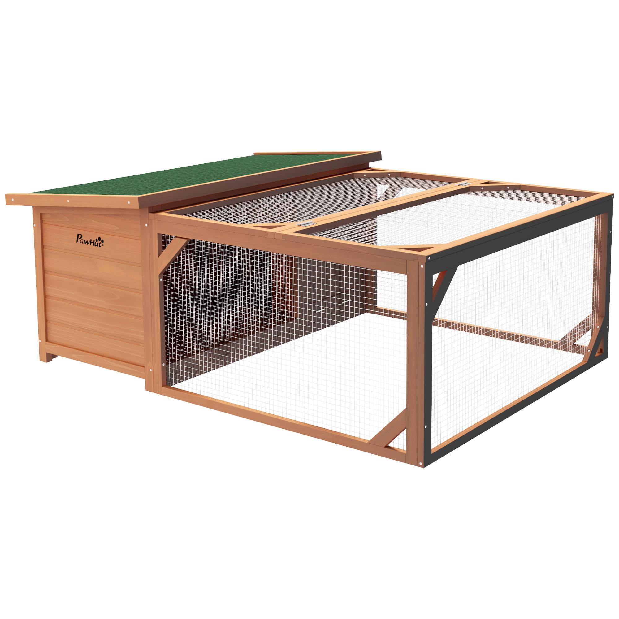 Clapier Extérieur avec Enclos Toit en Asphalte 125,5 x 100 x 49 cm - Image 2