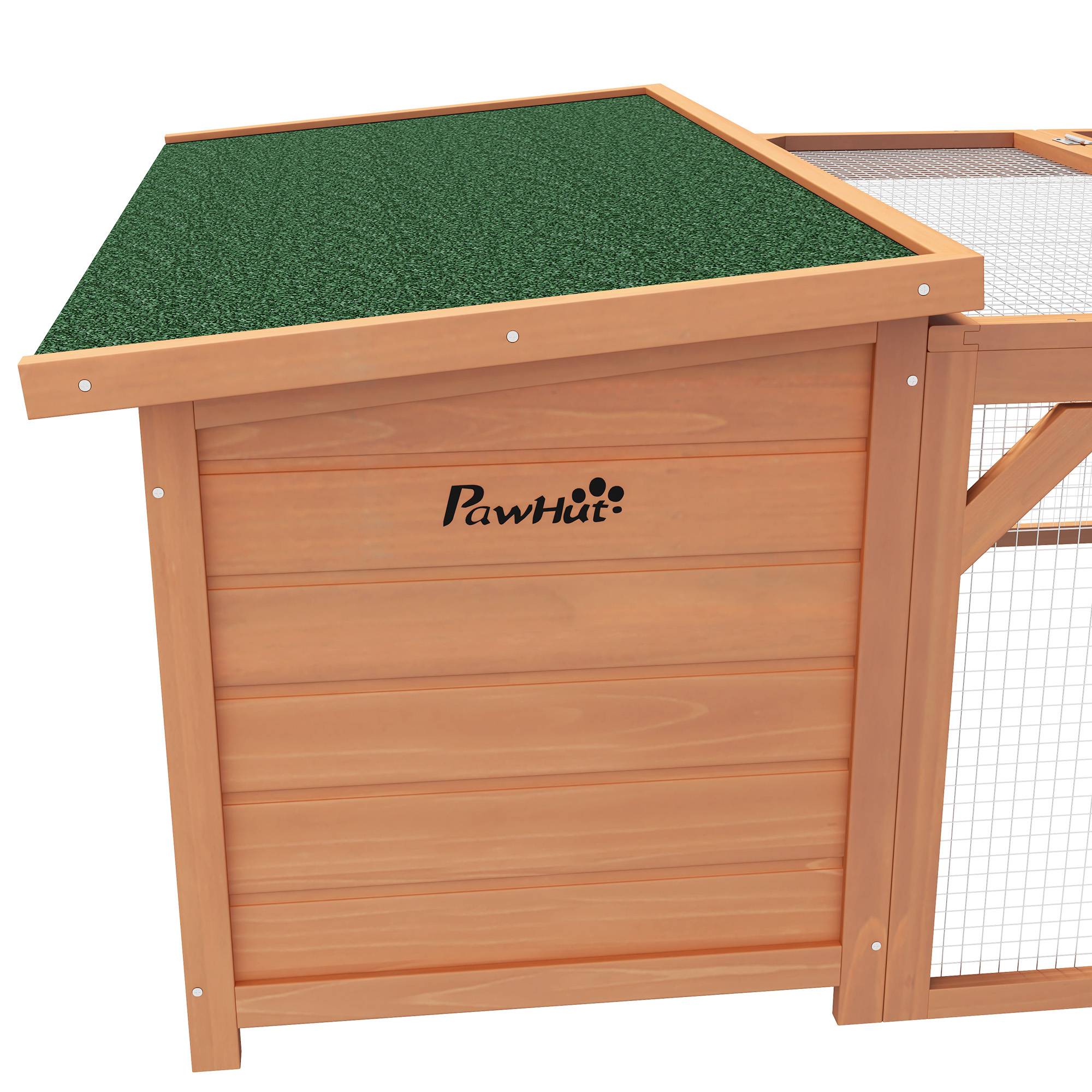 Clapier Extérieur avec Enclos Toit en Asphalte 125,5 x 100 x 49 cm - Image 10