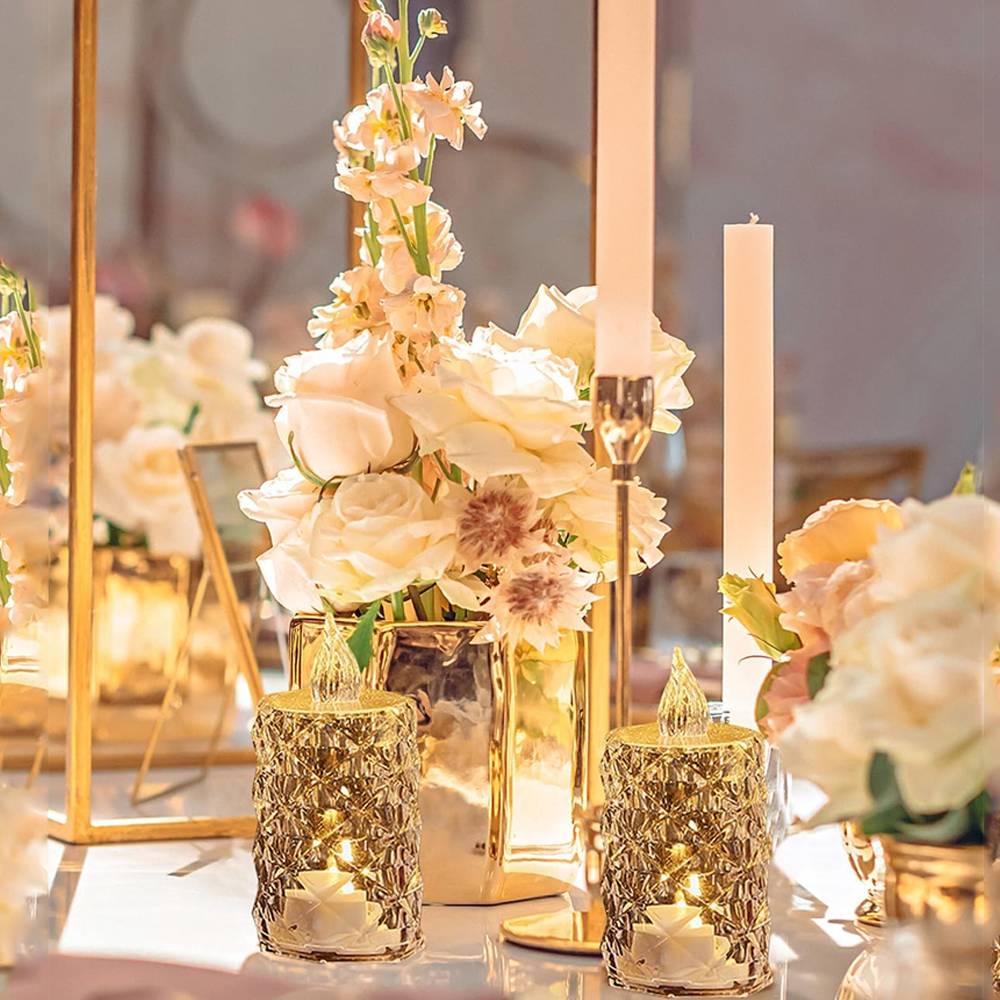 24 bougies cristal LED sans flamme à piles, lumière chaude décorative pour mariages, Noël, dîner romantique, table, décoration de vase - Image 7