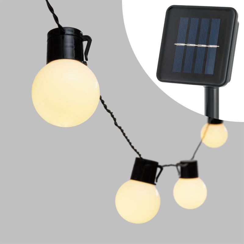 Guirlande Guinguette Solaire 6m 15 ampoules SuperLED G50 blanc chaud opaque pas cher Lotti - Image 2