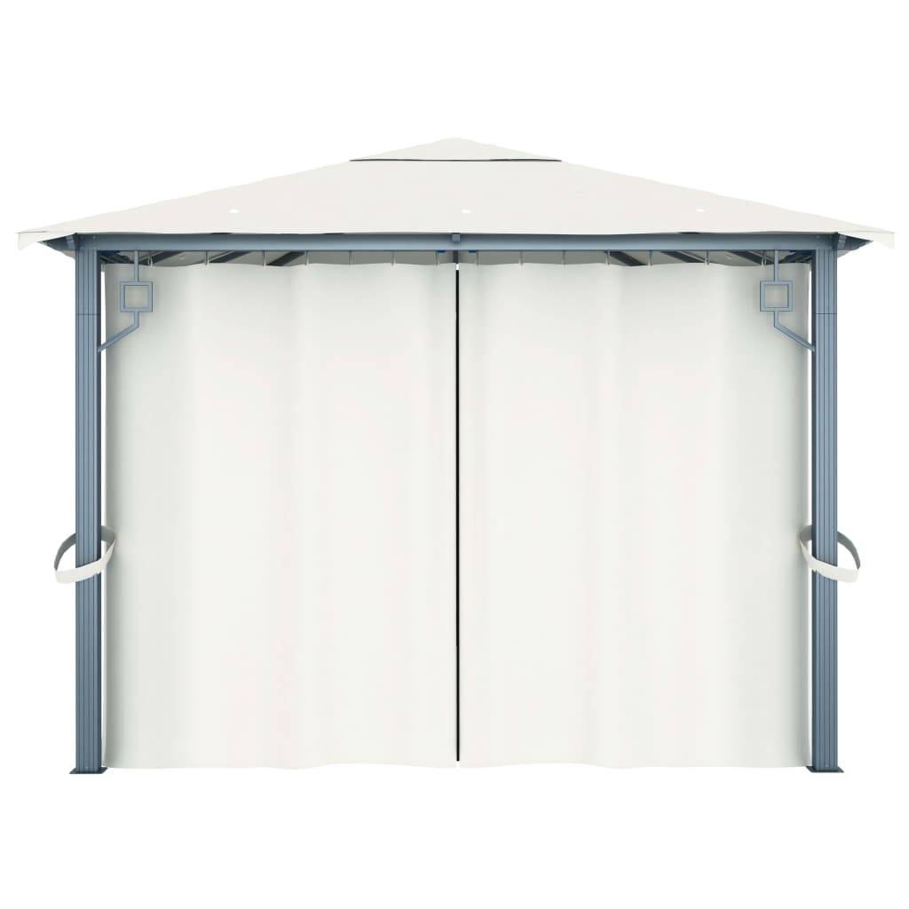 PANGIVO - Tonnelle aluminium crème 400 x 300 x 270 cm avec rideaux - PANGIVO - Image 7