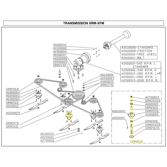 Palier de lame pour tondeuses de finition Delmorino (ET120, PSM120, SRM, PRM, XRM)- SRM051D - Image 6