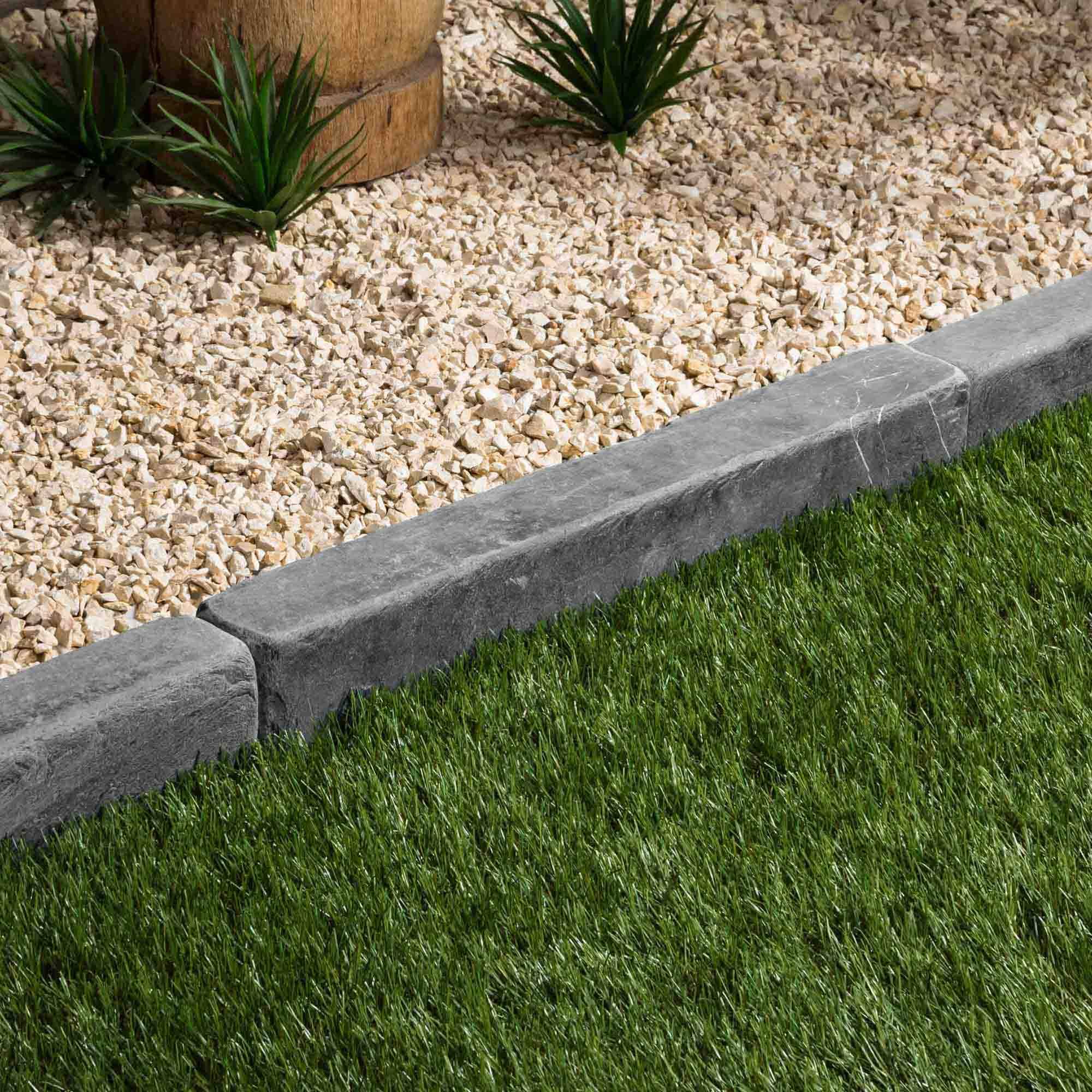 RO'MA Nature - Bordure de jardin Ardoise Noire Vieillie 50x8x6 cm (lot de 30 bordures soit 15 mètres) - RO'MA NATURE - Image 1