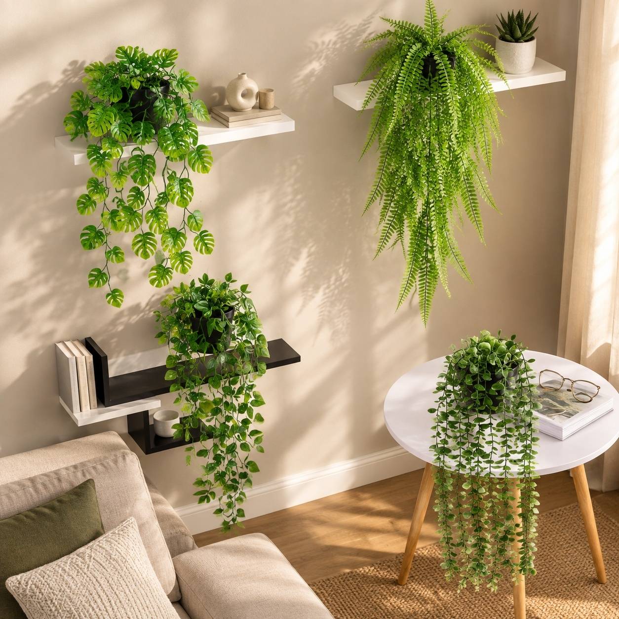 Lot de 5 Plantes Artificielles Suspendues Avec Pot Sans Entretien Réaliste Pour Intérieur - Image 5