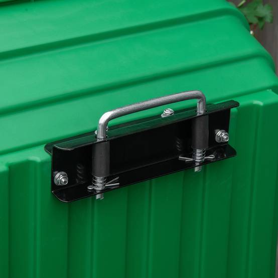 Chariot de jardin acier plastique extérieur benne basculante 125L 118x58x102cm vert - ComfortXL Outdoor Living - Image 10