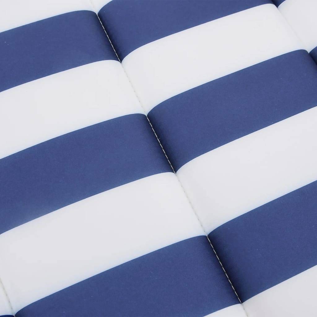 Coussin de Transat Tissu Oxford Imperméable Confortable pour Extérieur Rayures Bleues Blanches 200x60cm – ComfortXL Outdoor Living - Image 7