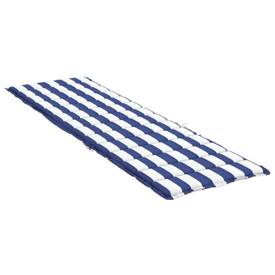 Coussin de Transat Tissu Oxford Imperméable Confortable pour Extérieur Rayures Bleues Blanches 200x60cm – ComfortXL Outdoor Living - Image 4