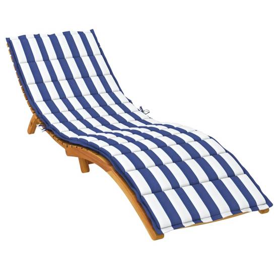 Coussin de Transat Tissu Oxford Imperméable Confortable pour Extérieur Rayures Bleues Blanches 200x60cm – ComfortXL Outdoor Living - Image 3