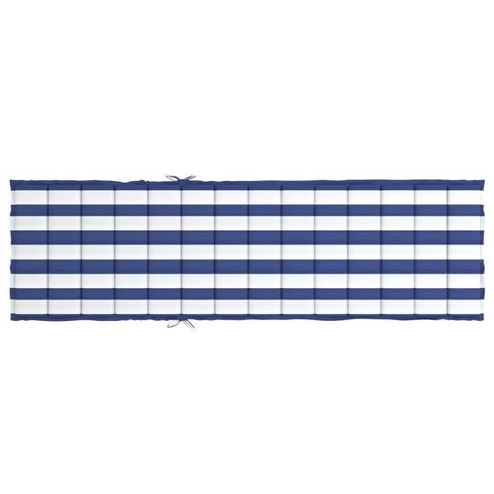 Coussin de Transat Tissu Oxford Imperméable Confortable pour Extérieur Rayures Bleues Blanches 200x60cm – ComfortXL Outdoor Living - Image 5