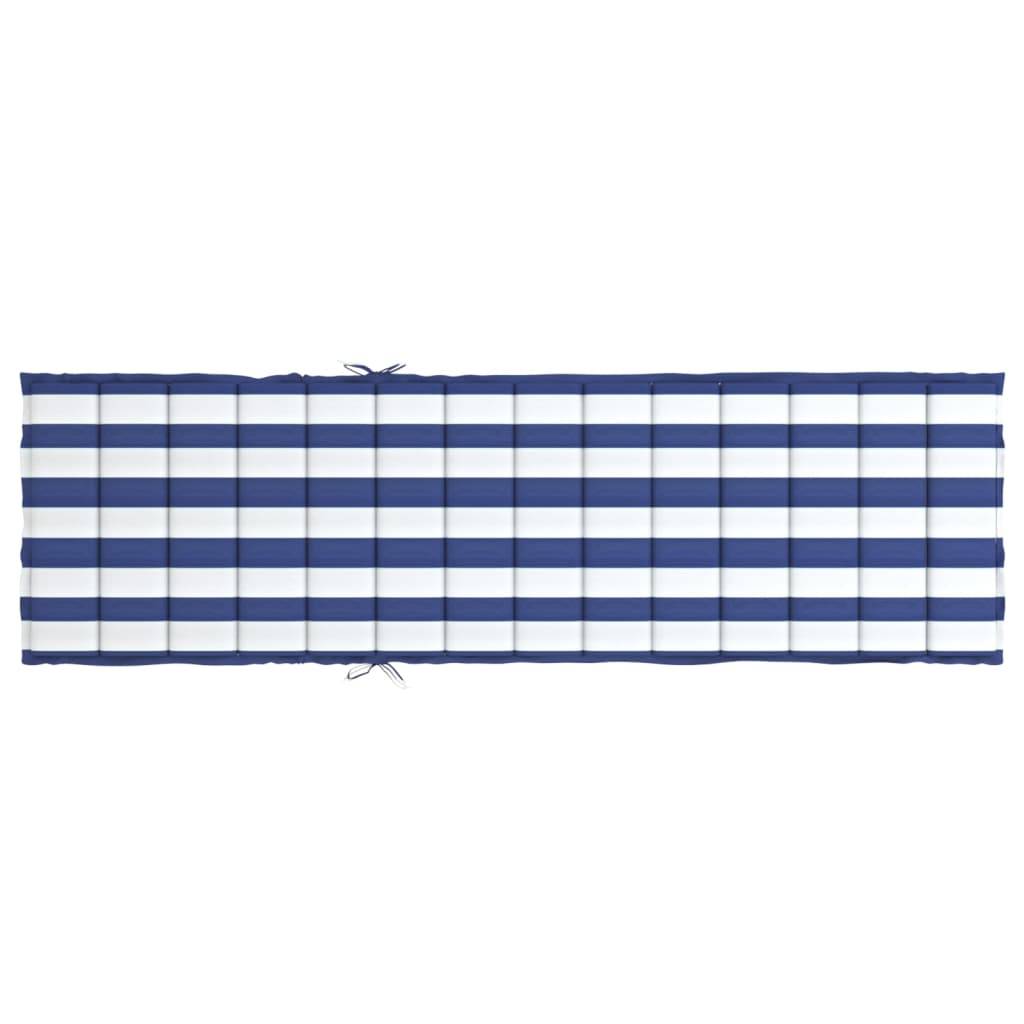 Coussin de Transat Tissu Oxford Imperméable Confortable pour Extérieur Rayures Bleues Blanches 200x60cm – ComfortXL Outdoor Living - Image 5
