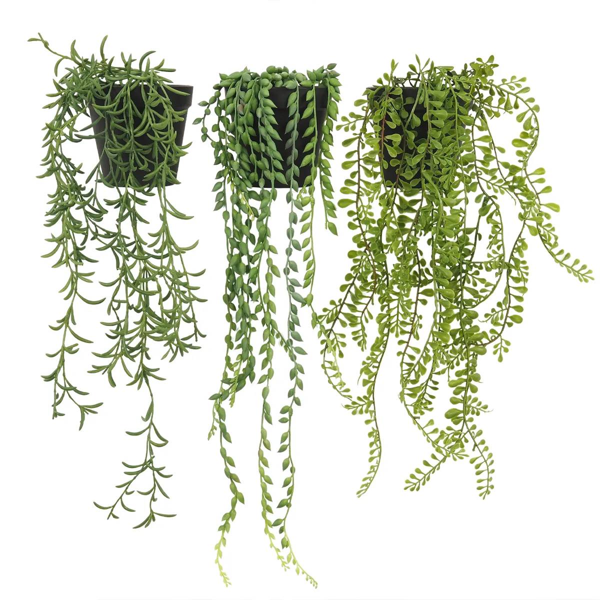 Ligne Deco - Plante succulente retombante artificielle 40/60cm lot de 3