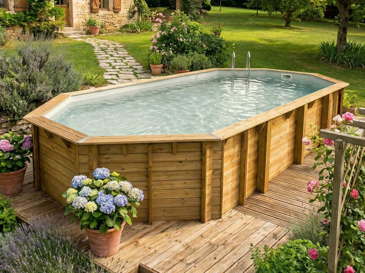 Ubbink - Piscine bois Azura 7,50 x 4,00 x 1,30 m - Liner bleu - Ubbink - Image 4