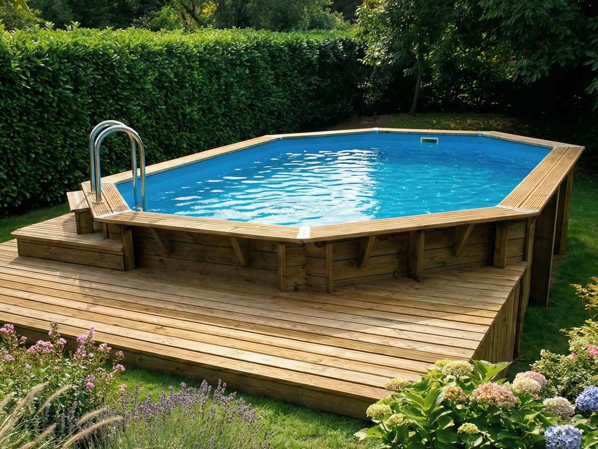 Ubbink - Piscine bois Azura 7,50 x 4,00 x 1,30 m - Liner bleu - Ubbink - Image 1