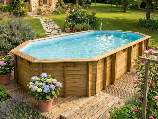 Ubbink - Piscine bois Azura 7,50 x 4,00 x 1,30 m - Liner bleu - Ubbink - Image 3