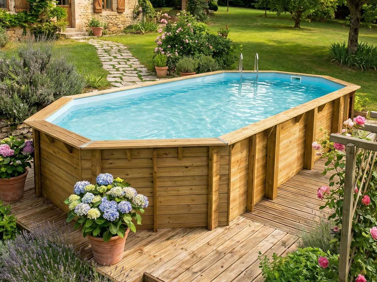 Ubbink - Piscine bois Azura 7,50 x 4,00 x 1,30 m - Liner bleu - Ubbink - Image 3