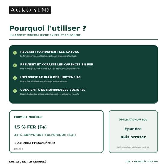 Sulfate de fer granulés - Agro Sens - Seau 2 kg - Image 2