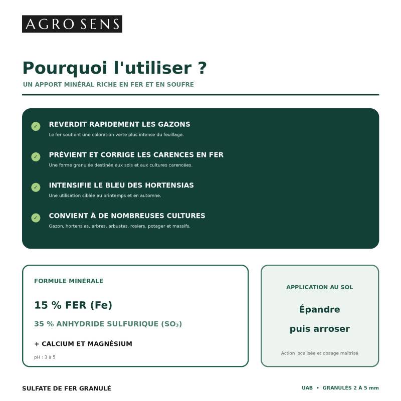 Sulfate de fer granulés - Agro Sens - Seau 2 kg - Image 2