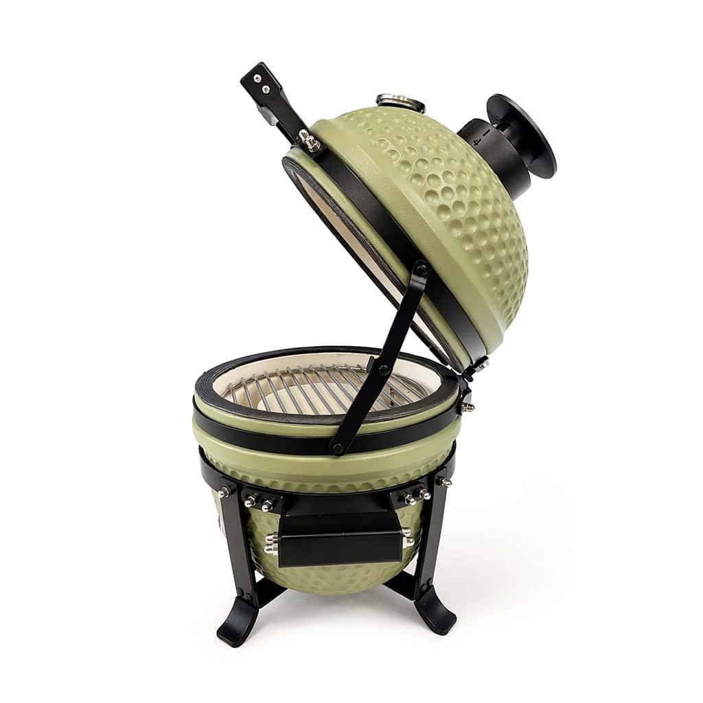 Barbecue kamado en céramique à poser Patton Premium Mini 13" - Grille Ø 27 cm - vert olive mat - Image 6