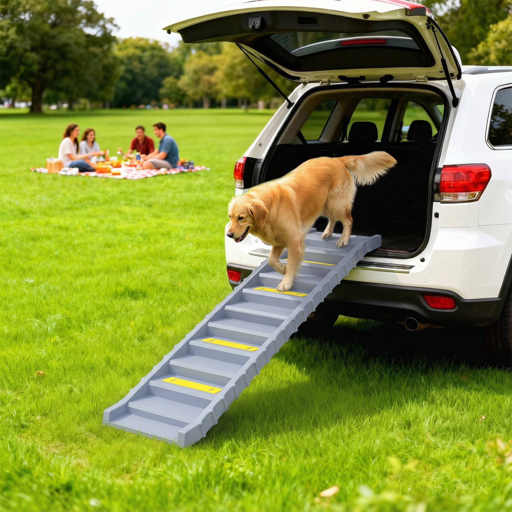 Sans Marque - Rampe auto pliable, 10 marches, grand chien -25kg, 154x40cm - Image 4