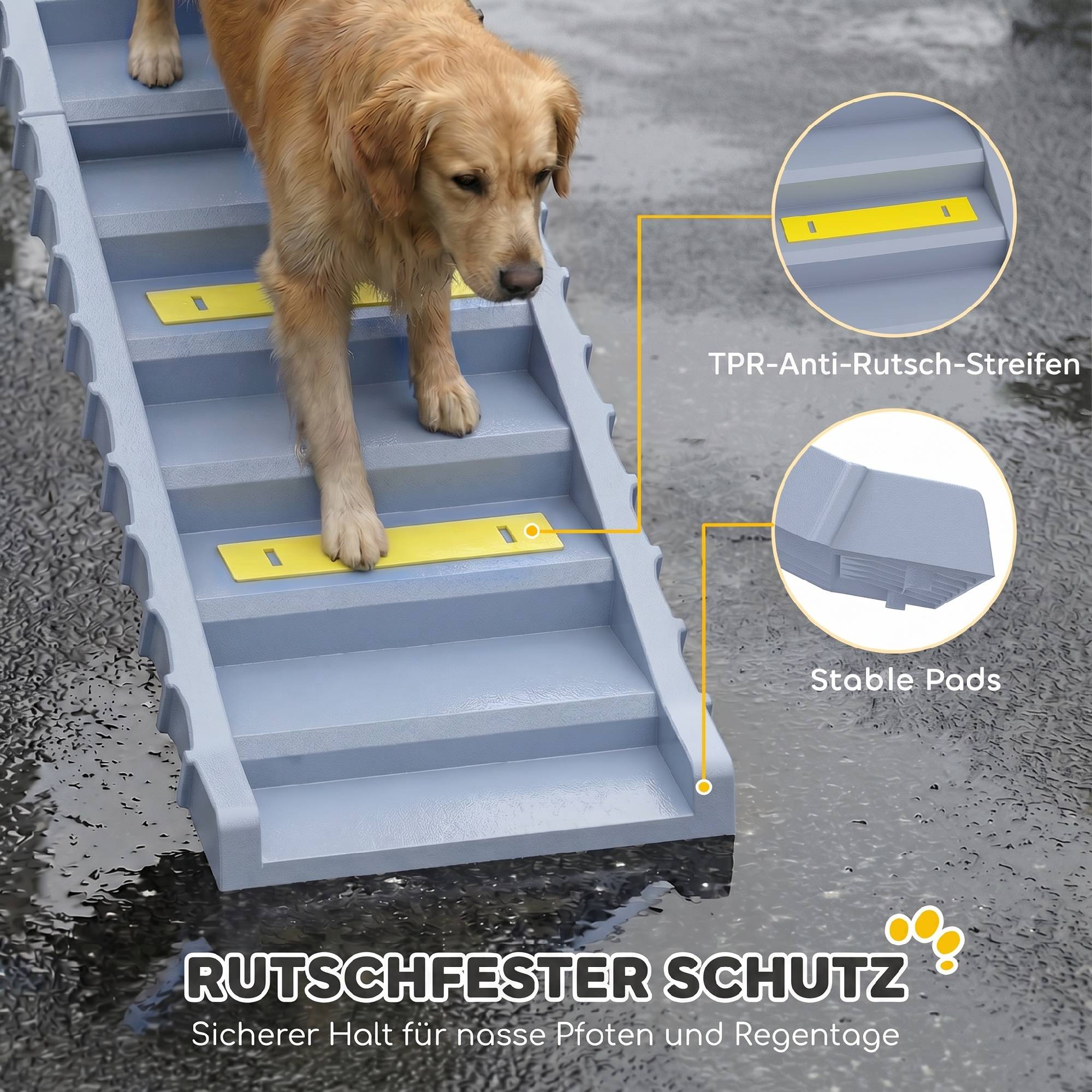 Sans Marque - Rampe auto pliable, 10 marches, grand chien -25kg, 154x40cm - Image 7