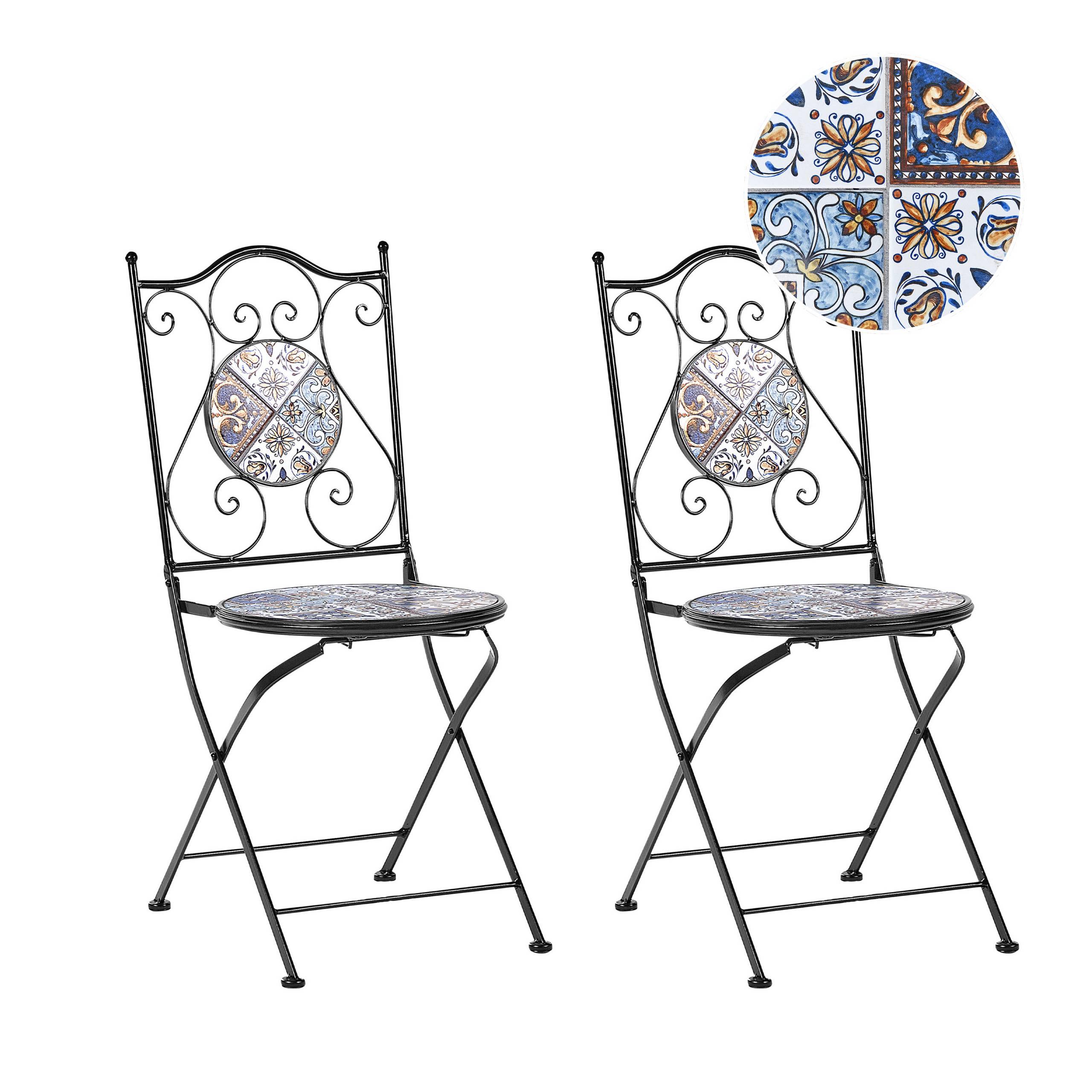 Beliani - Chaise de jardin Métal Noir CIVITA - Beliani - Image 2