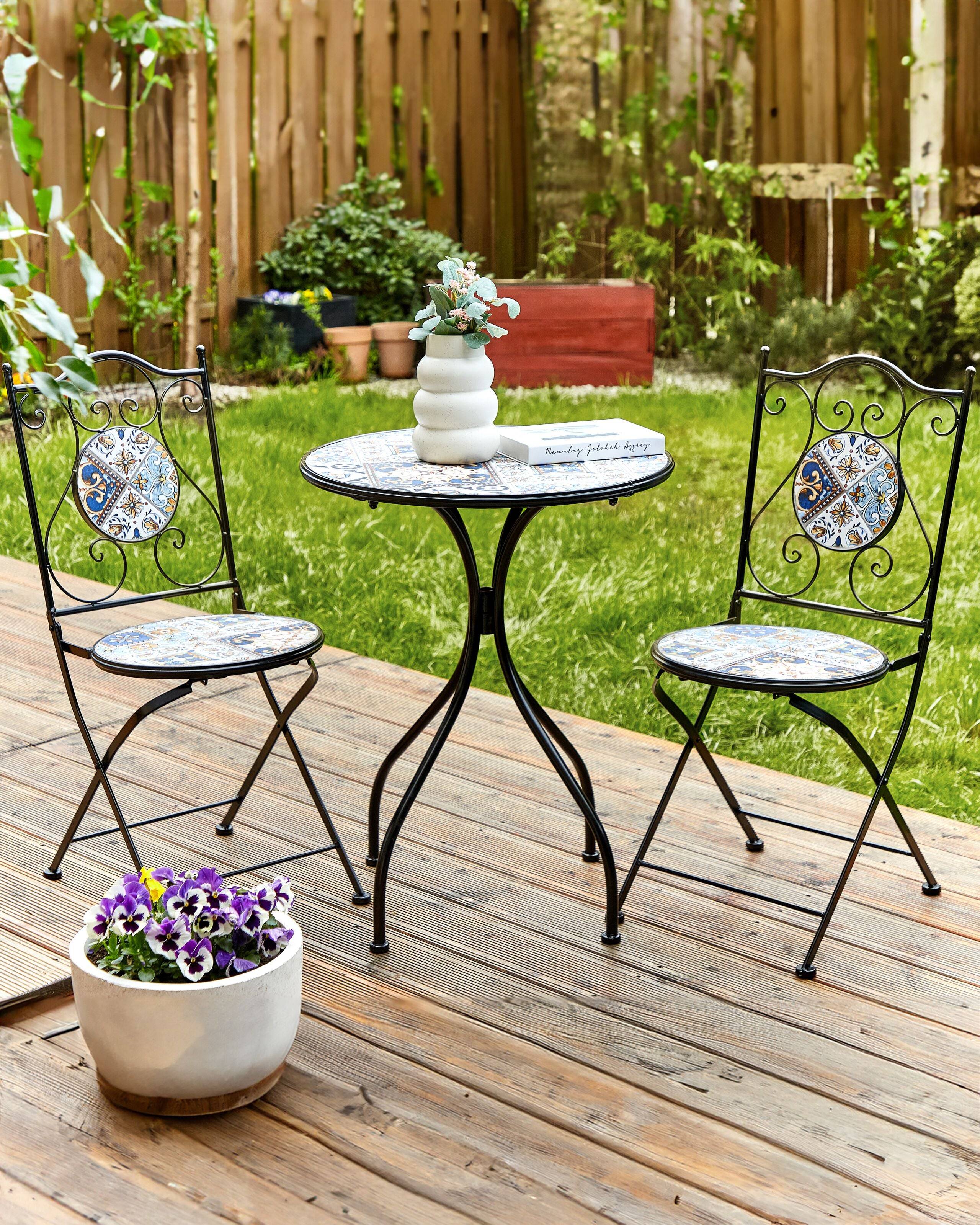 Beliani - Chaise de jardin Métal Noir CIVITA - Beliani - Image 1