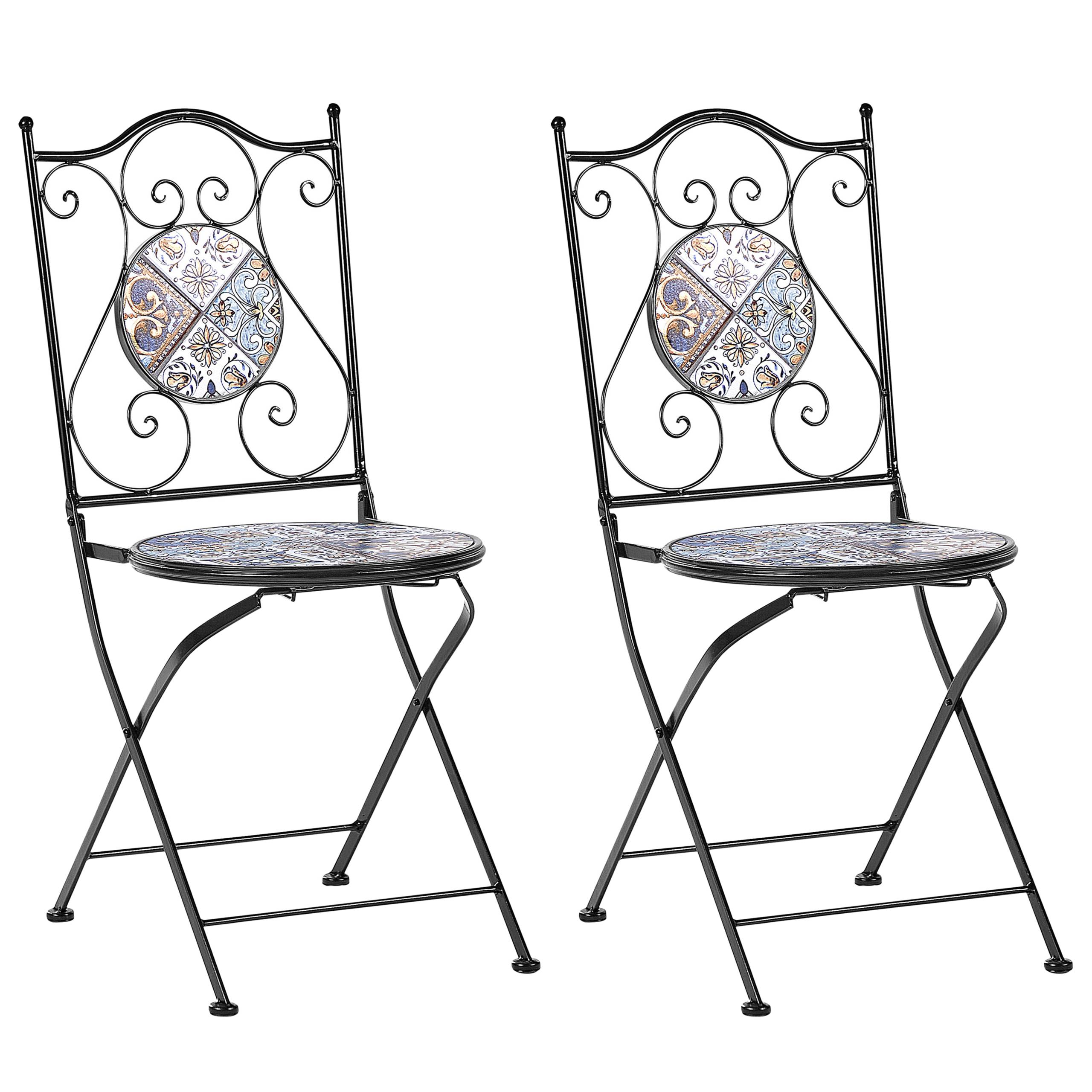 Beliani - Chaise de jardin Métal Noir CIVITA - Beliani - Image 4